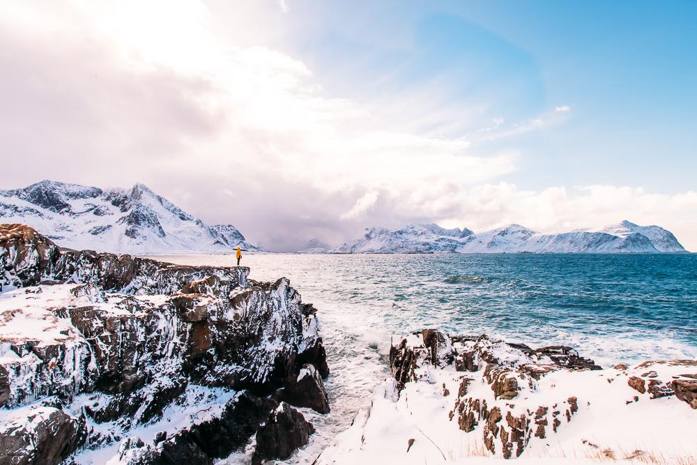 Invierno en Lofoten Noruega marzo nieve