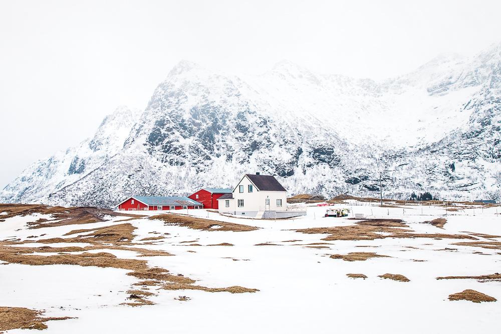 Lofoten Noruega invierno nieve