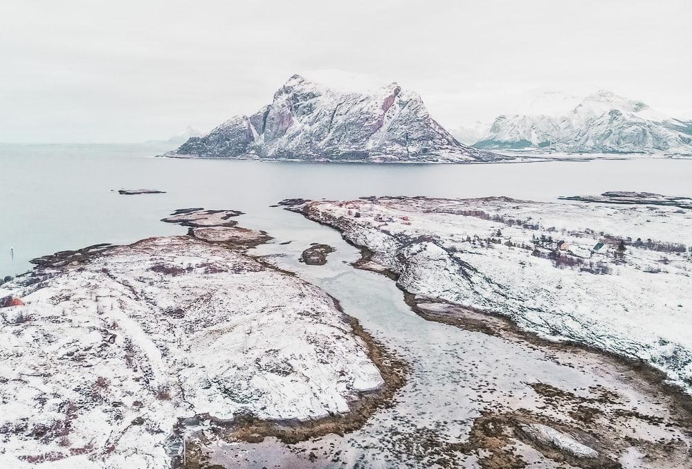 Helgeland costa Noruega en invierno