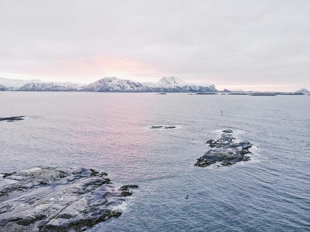 Meløy Helgeland Noruega en invierno