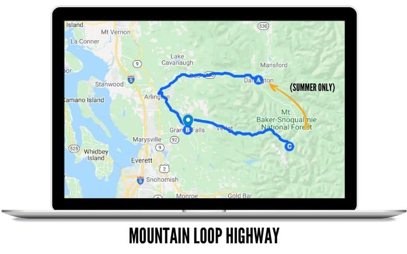 Carretera Mountain Loop: paseos panorámicos en el mapa de ruta del estado de Washington