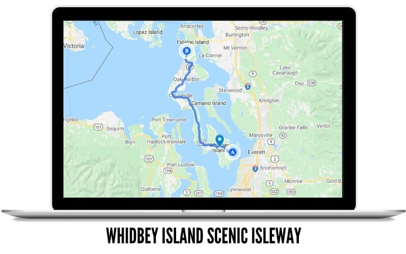 Whidbey Island Scenic Isleway Route Map - Carreteras paisajísticas en el estado de Washington