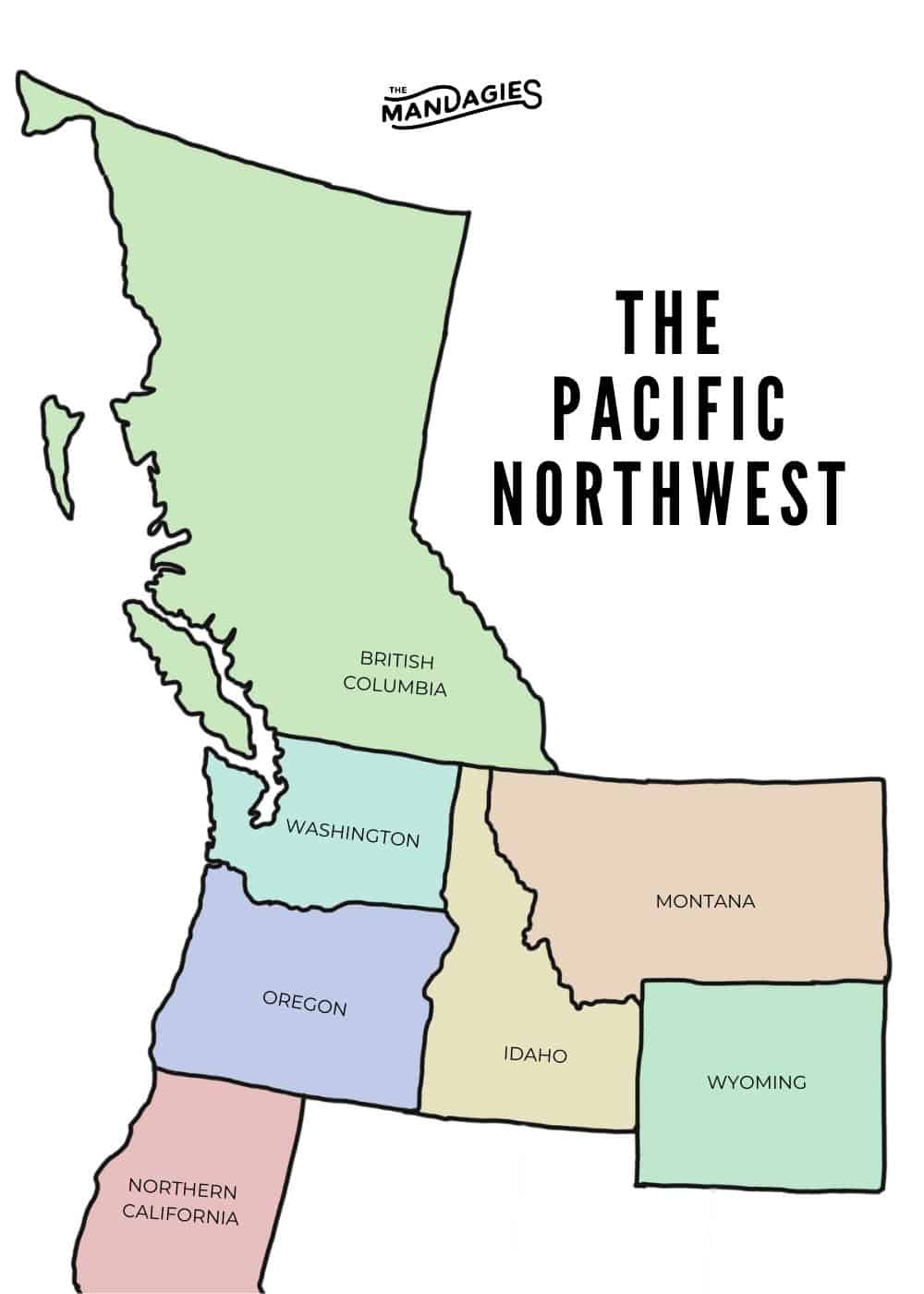 Mapa del Noroeste del Pacífico