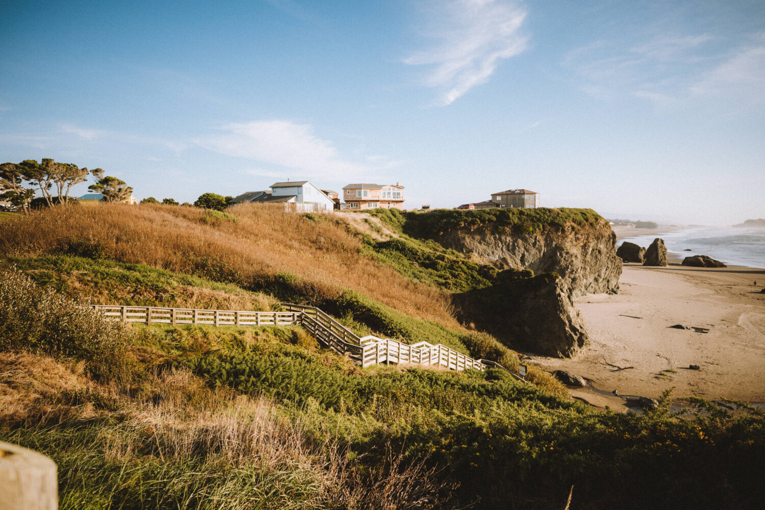 Escaleras hasta Bandon Beach Oregon