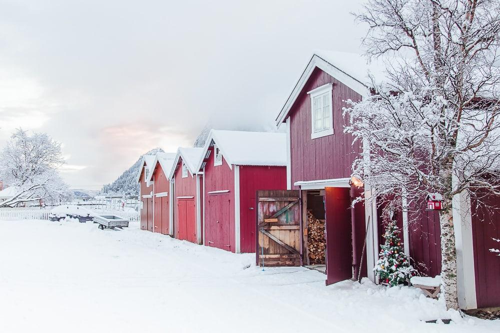 Navidad en Mosjøen, Noruega en diciembre