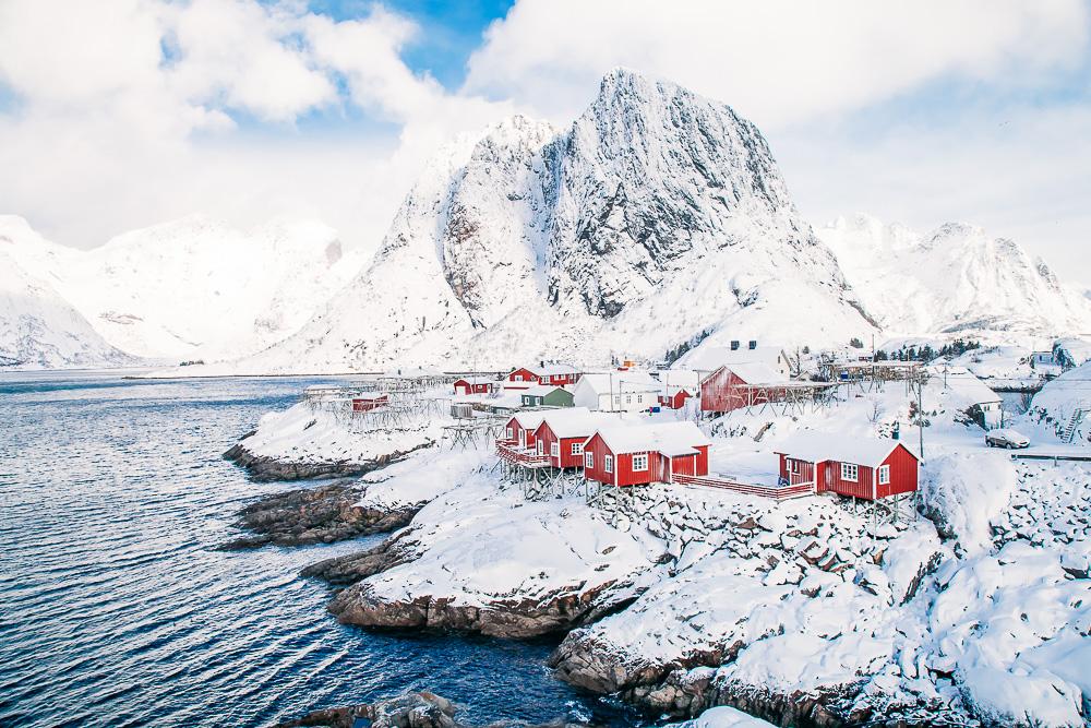 hamnøy lofoten puro invierno nieve marcha