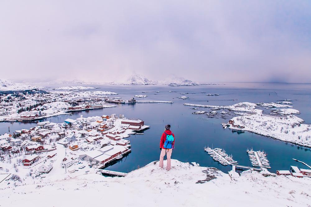 Ballstad Marzo Invierno Snow Lofoten Noruega