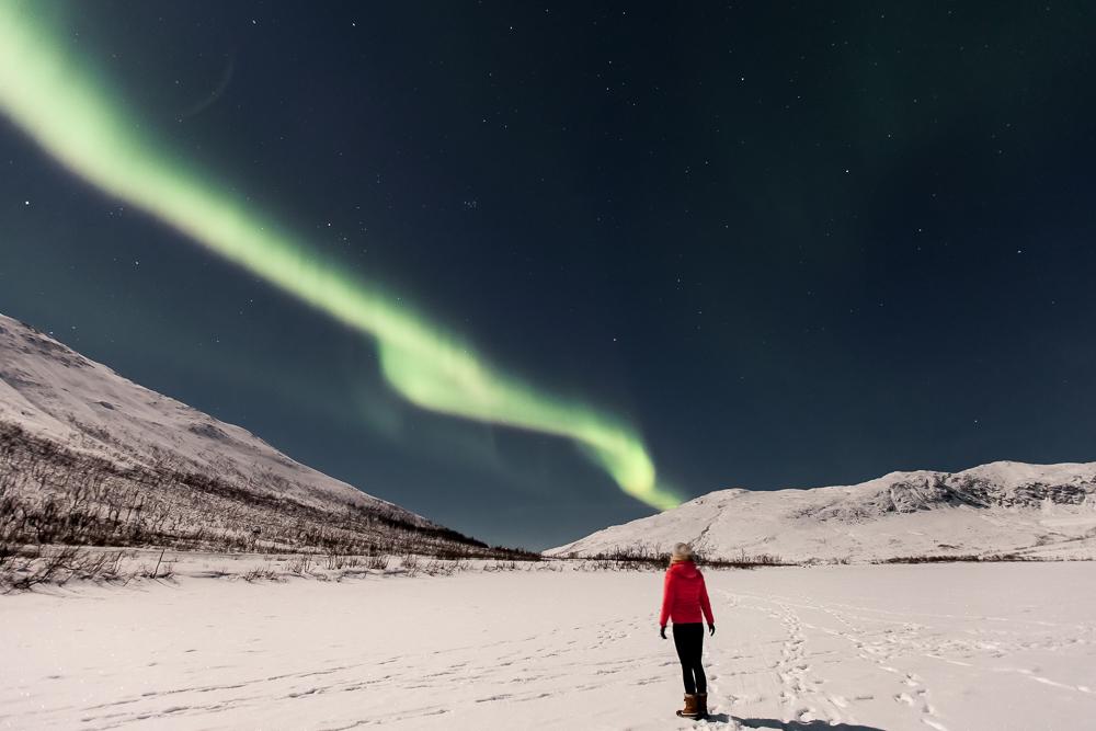 Aurora boreal kvaløya tromsø Noruega