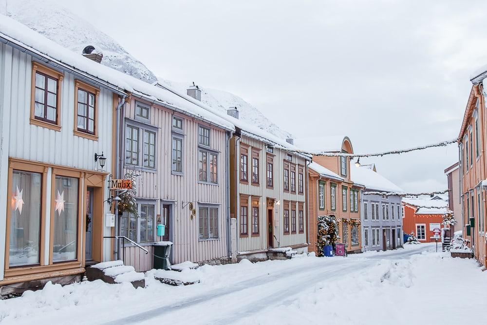 Navidad en Sjøgata Mosjøen Northern Norway Invierno