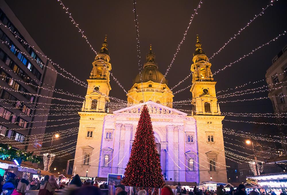 mercado de navidad st. Basílica de San Esteban Budapest Hungría