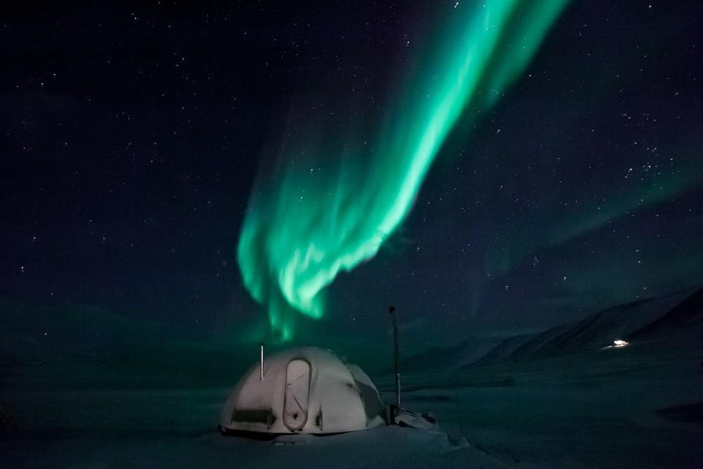 Aurora boreal desde Svalbard