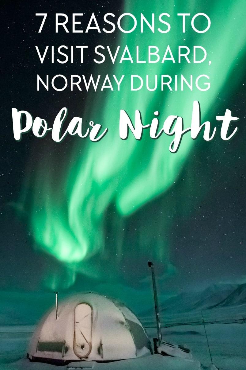 Viaje a Svalbard, Noruega, durante la noche polar en invierno, que incluye la aurora boreal, trineos tirados por huskys y caminatas a una cueva de hielo.