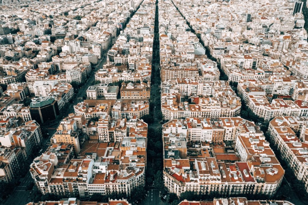 Eixample de Barcelona a vista de pájaro