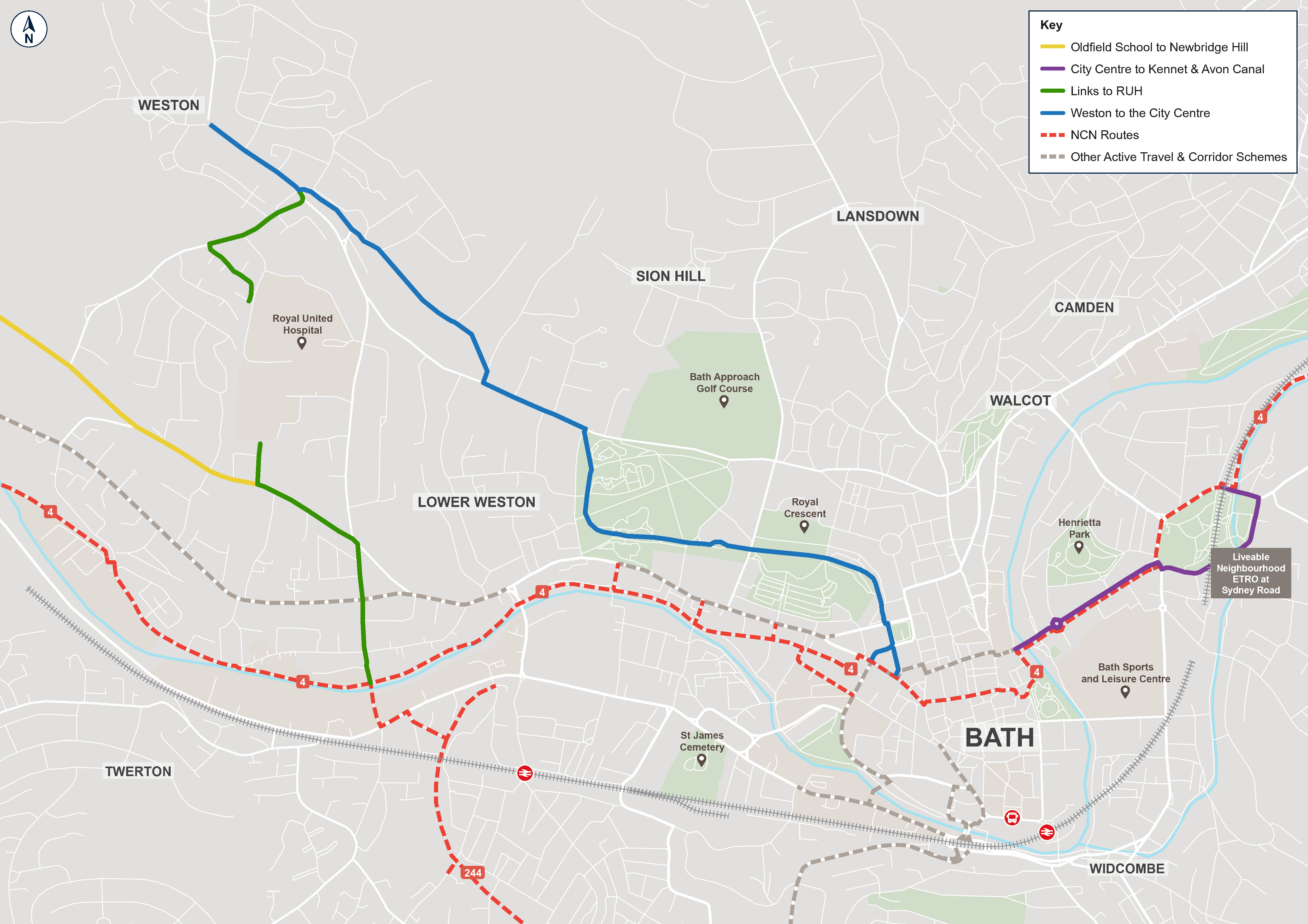 Imagen de cuatro rutas en BWWCL