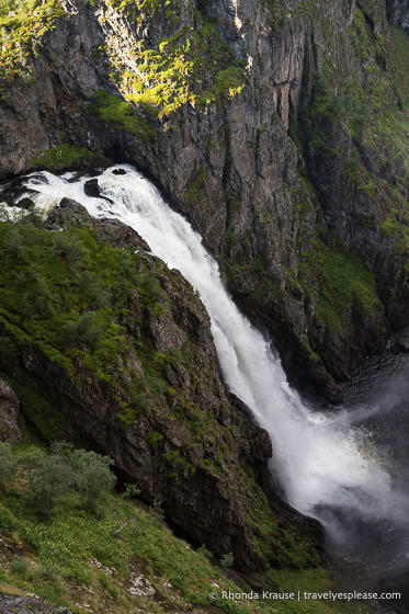Vista hacia Vøringsfossen.